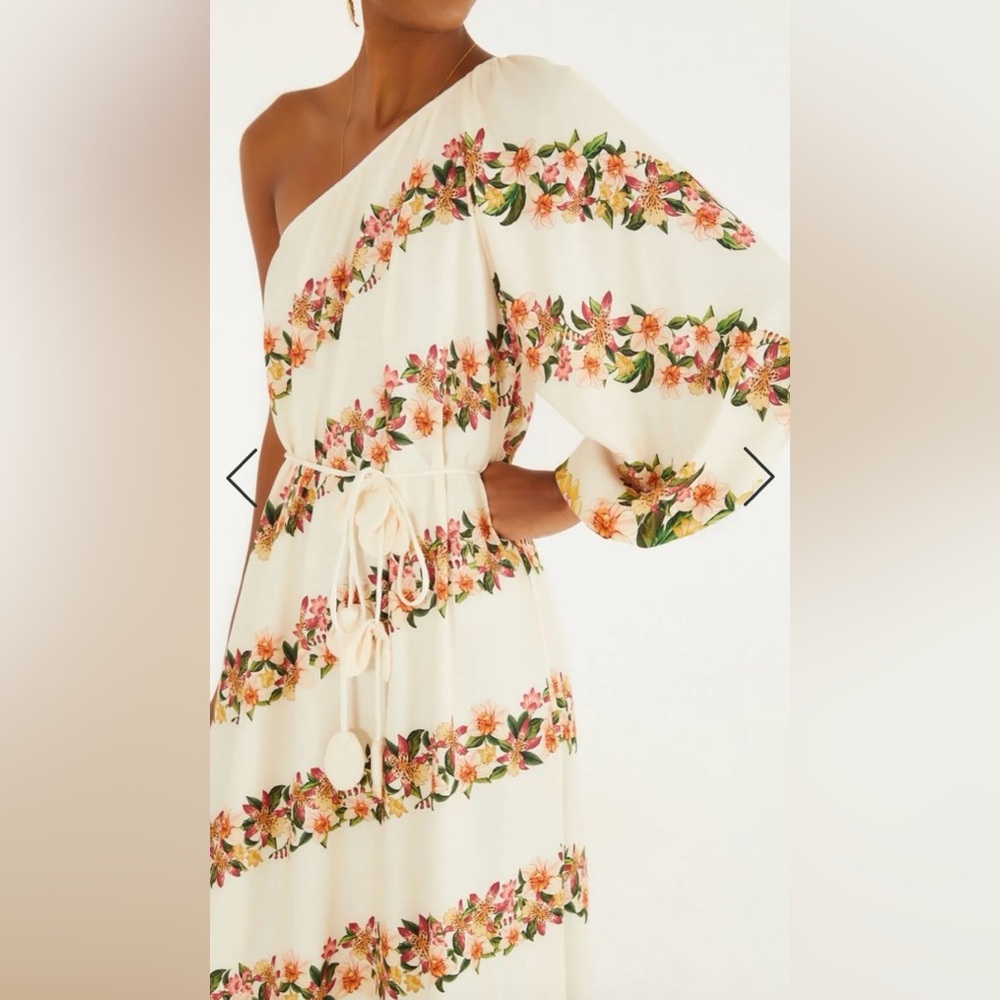 FARM Rio One-Shoulder Floral Maxi Dress in Cream NWT - Picture 13 of 13